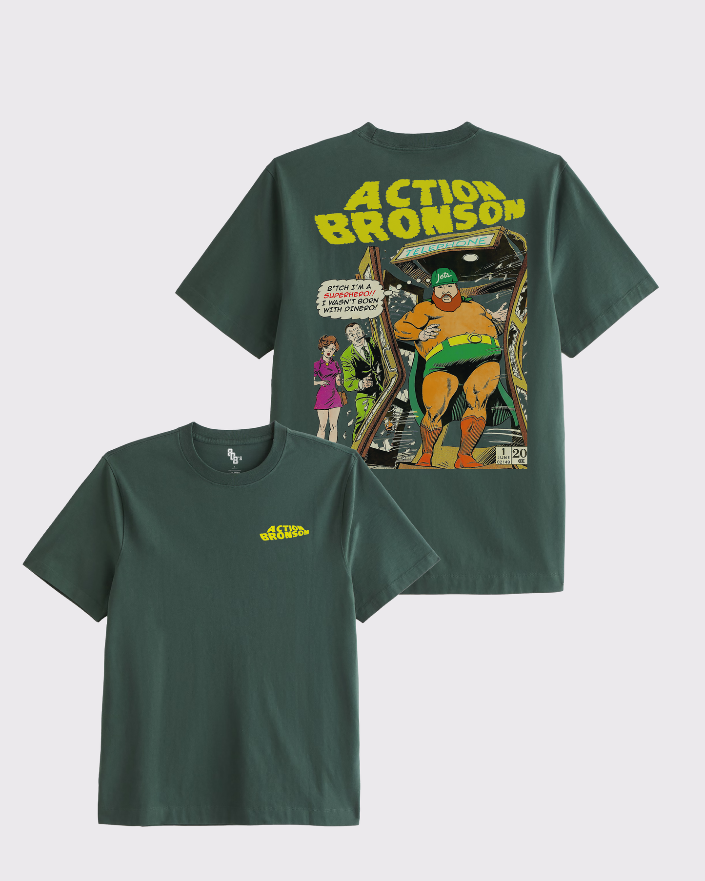 Action Bronson Comic Forest Green Tee