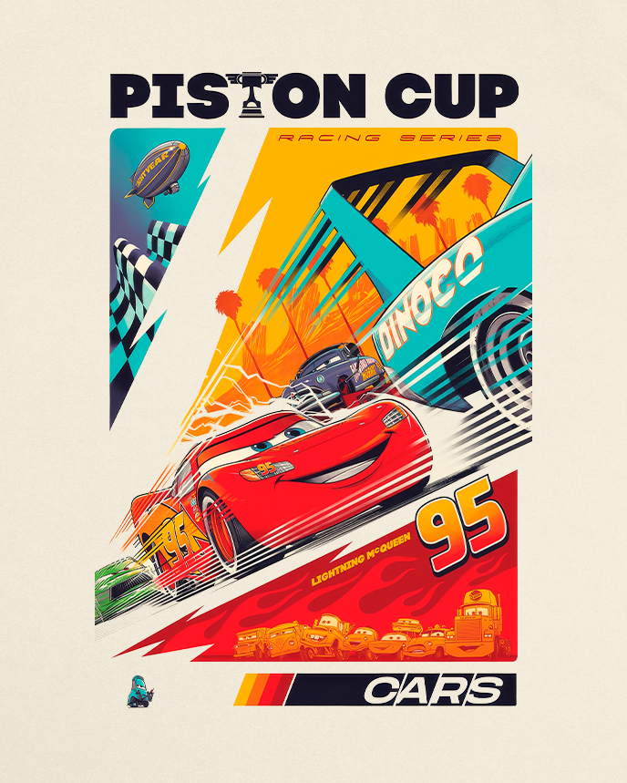 Cars Piston Cup graphic tee in sand – 808's