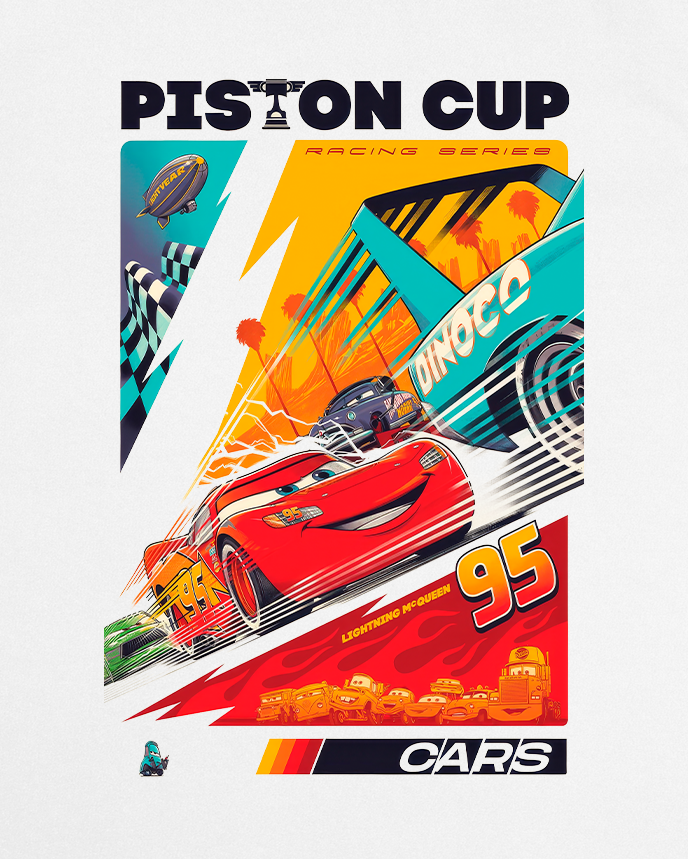 Cars Piston Cup graphic tee in white – 808's