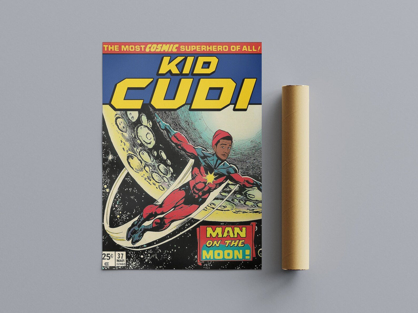 MAN ON THE MOON SUPERHERO COMIC POSTER - 808's