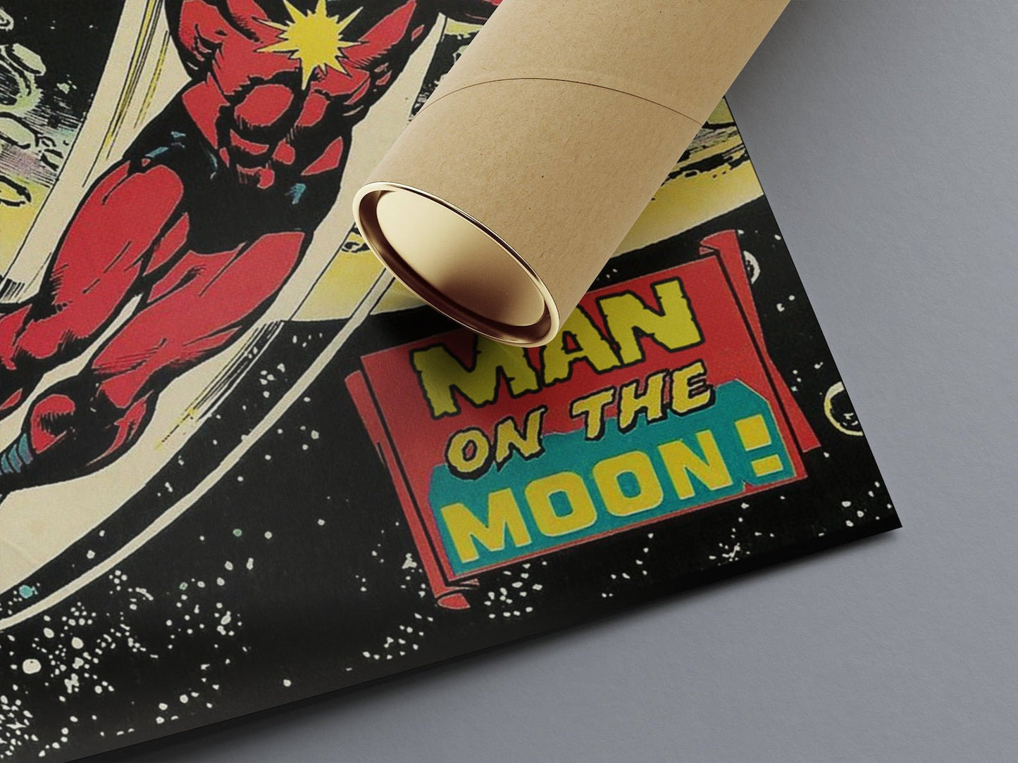 MAN ON THE MOON SUPERHERO COMIC POSTER - 808's