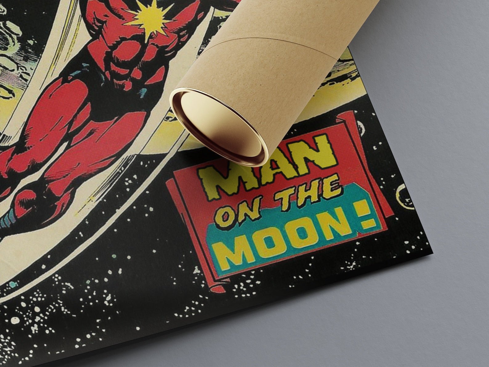 MAN ON THE MOON SUPERHERO COMIC POSTER - 808's