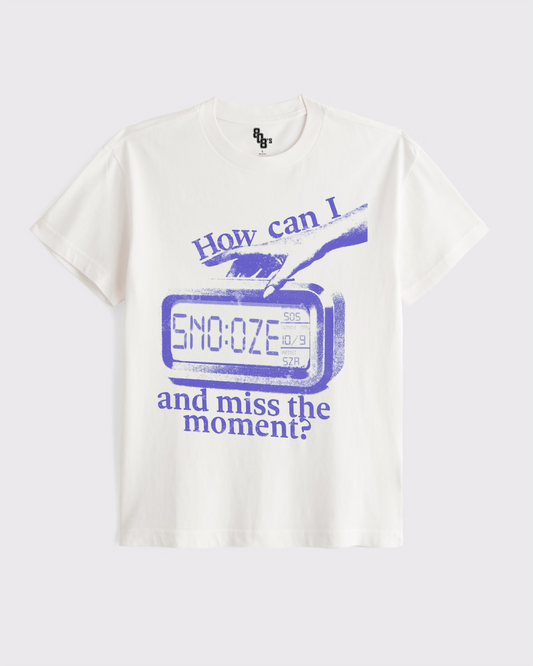 "Snooze" White Tee